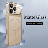 Original Glass Nano Matte Case For iPhone 17 Air 16 15 14 13 Pro Max 17Pro Magnetic For Magsafe Wireless Charging Armor Funda